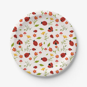 Assiettes En Carton Mignonne Notre Petite Fille Ladybug Anniversaire