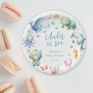 Assiettes En Carton Mignonne sous le Baby shower marin