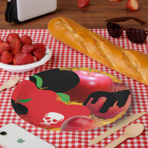 Assiettes En Carton Mikitiez crâne rouge pomme toxique vegan été