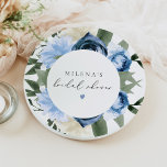 Assiettes En Carton MILENA Quelque chose de bleu Fête des mariées flor<br><div class="desc">La collection MILENA présente des flores d'aquarelle bleu poussiéreux et de la verdure associée à une police de caractères élégante. Cette collection de douches nuptiales est parfaite pour un événement floral élégant.</div>