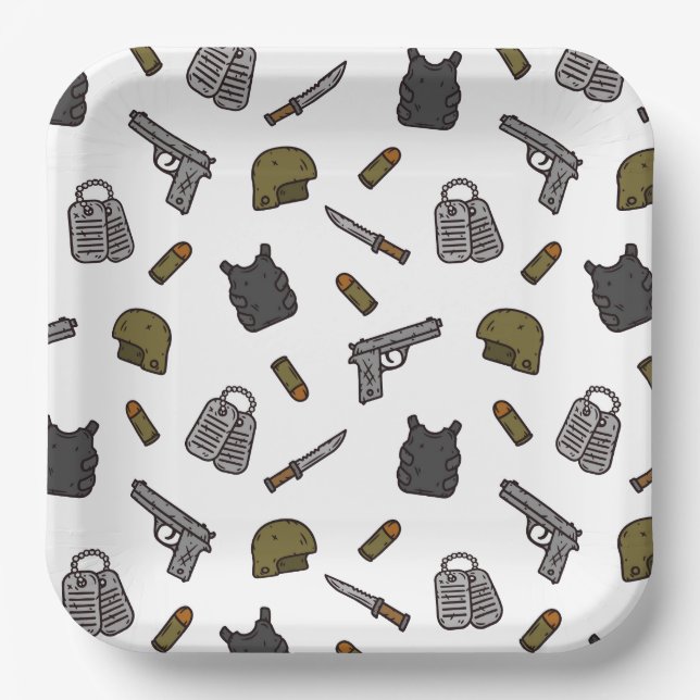 Assiettes En Carton Military  (Recto)