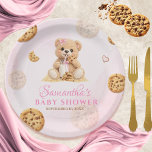 Assiettes En Carton Milk and Cookies Baby Shower - Teddy Bear Pink<br><div class="desc">Add a dash of sweetness to your celebration with these adorable "A Sweet Little Cookie" paper plates. This heartwarming design features a cuddly watercolor teddy bear enjoying delicious chocolate chip cookies and a tall glass of milk, set against a soft pink watercolor background. Perfect for a "One Smart Cookie" first...</div>