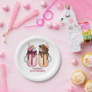 Assiettes En Carton Milkshakes extrêmes fête d'anniversaire