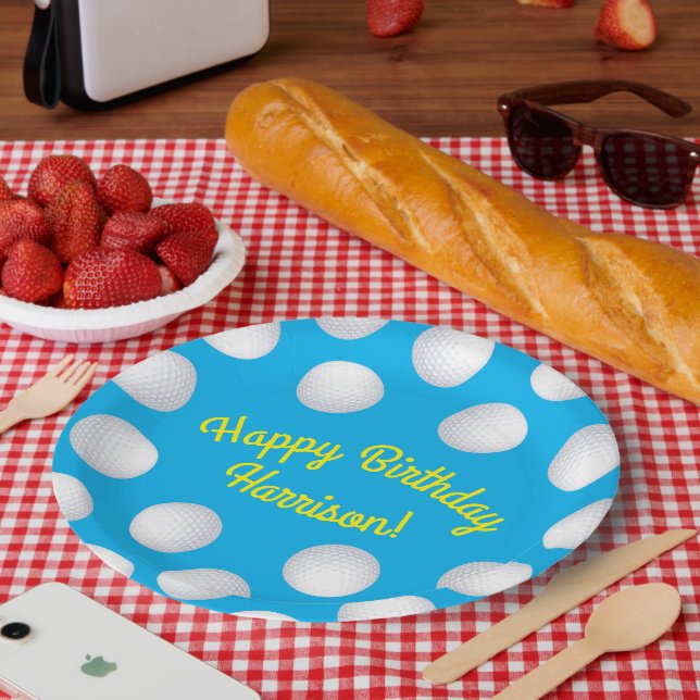 Assiettes En Carton Mini Golf Balls Anniversaire Fête Enfants Bleu (Pique-nique)