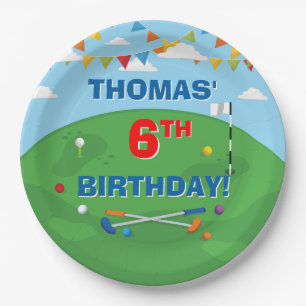 Assiettes En Carton Mini Golf Putt Anniversaire de enfant Party