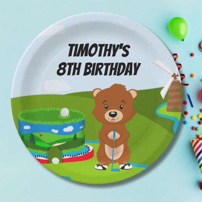 Assiettes En Carton Mini Putt Putt Anniversaire Mignon Gopher Fête Enf (Créateur téléchargé)