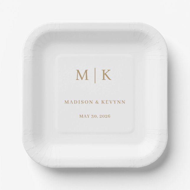 Assiettes En Carton Minimal et chic | Napkins Mariage (Recto)