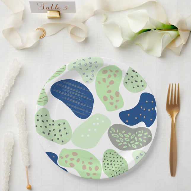 Assiettes En Carton Minimal Organic Shapes Tableware | Trendy Neutral  (Mariage)