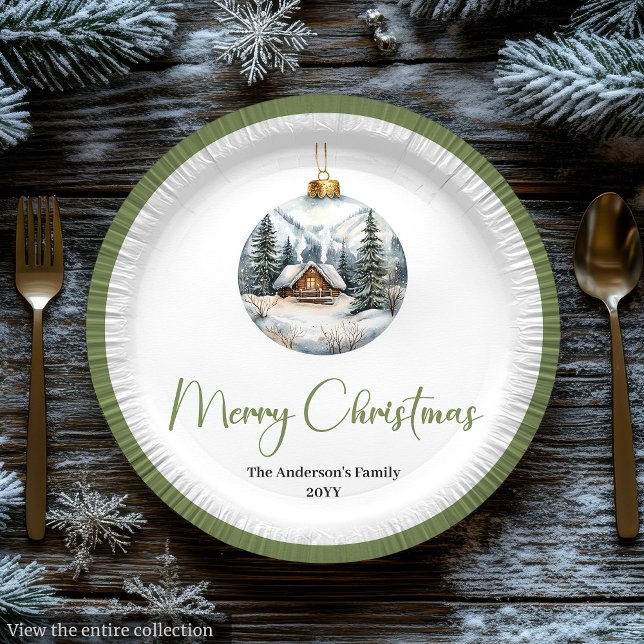 Assiettes En Carton Minimalist Bohemian Christmas Scene Earthy Plates (Minimalist Bohemian Christmas Scene in Earthy Plate

)