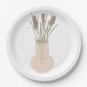 Assiettes En Carton Minimaliste Boho Lavande dans un Vase en Verre