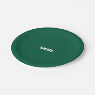 Assiettes En Carton Minimaliste texte personnalisé gras vert