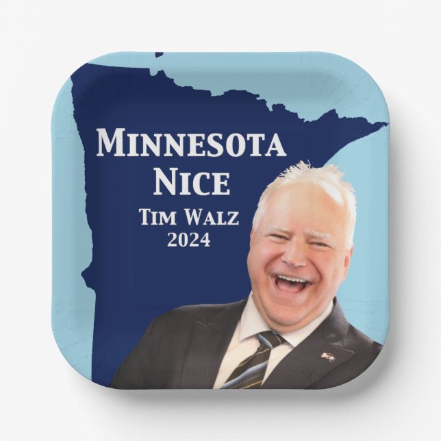 Assiettes En Carton Minnesota Nice Tim Walz (Recto)
