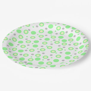 Assiettes En Carton Mint Green Polka Dots