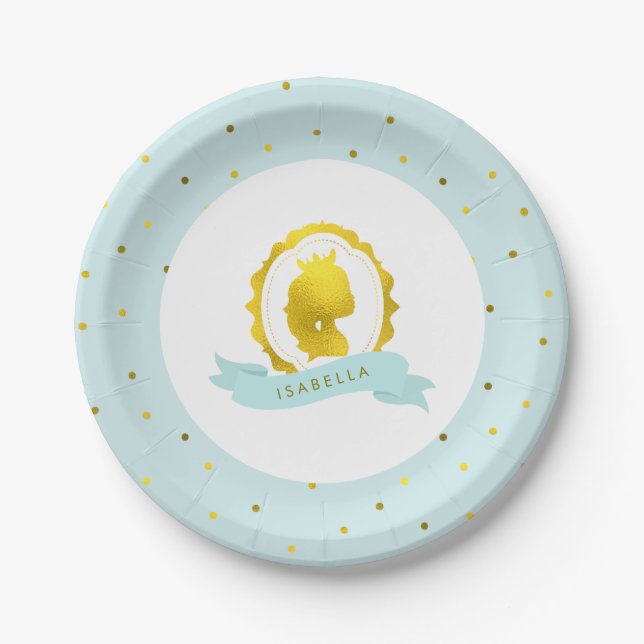 Assiettes En Carton Mint Princess Cameo Anniversaire (Devant)