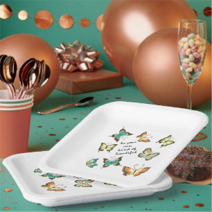 Assiettes En Carton Mint Soyez Vos Propres Beaux Papillons