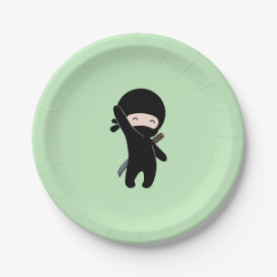 Assiettes En Carton Minuscule Ninja vert
