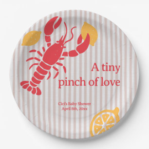 Assiettes En Carton Minuscule pincée d'amour Baby Shower Lobster Lemon