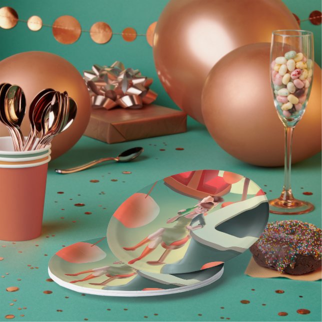 Assiettes En Carton Miss Meow - Late Night Bar Series (Multi)