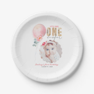 Assiettes En Carton Miss Onederful Pink Balloon 1er Anniversaire Photo