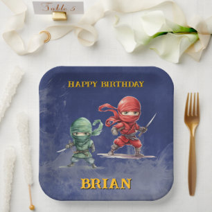 Assiettes En Carton Mission secrète Ninja Warrior pour anniversaire