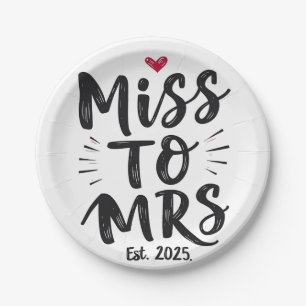 Assiettes En Carton Mlle à Mme Est. 2025 Mariage de femme mariée coupl
