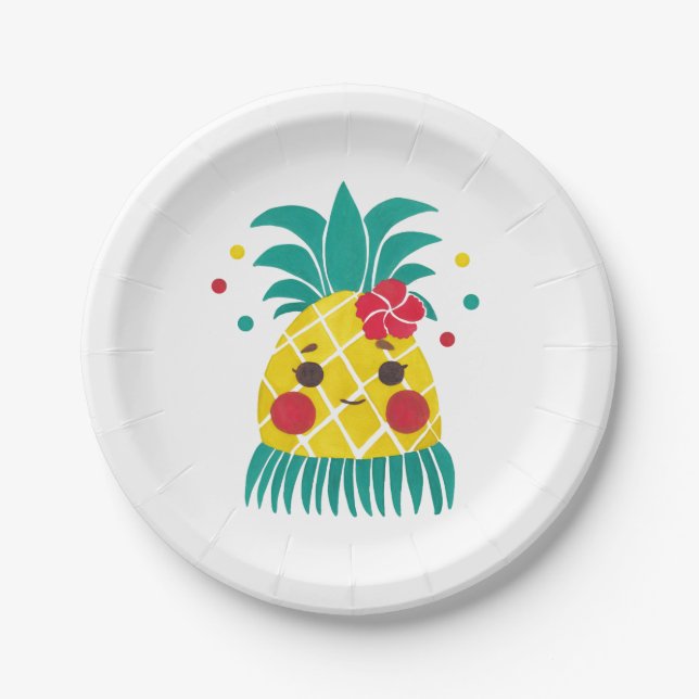 Assiettes En Carton Mlle Hawaiian Pineapple (Devant)