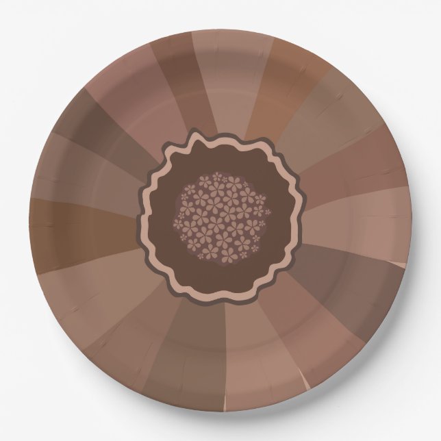 Assiettes En Carton Mocha Mousse Daisy Floral (Devant)