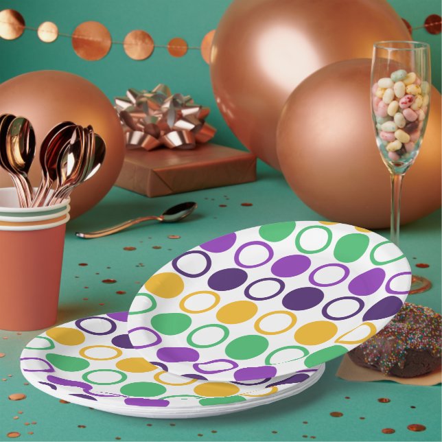 Assiettes En Carton Mod Carnaval de Dots (Multi)