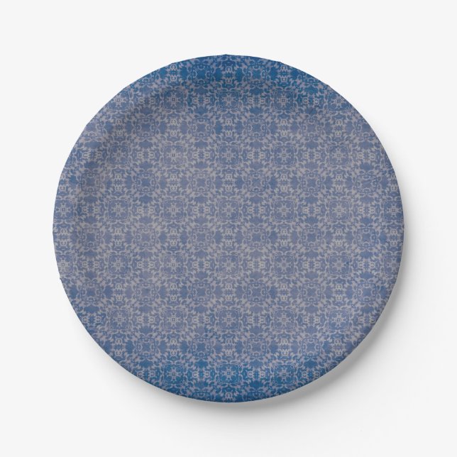 Assiettes En Carton Modèle bleu bleu clair (Devant)