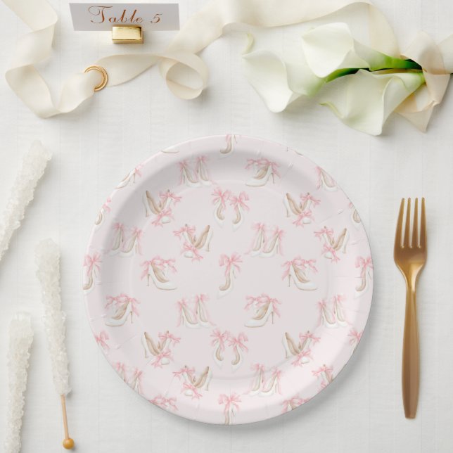 Assiettes En Carton Modèle de chaussures coquette  (Mariage)