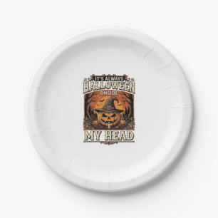Assiettes En Carton Modèle de chemise vintage Halloween citrouille cha