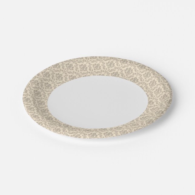 Assiettes En Carton Modèle de Damas 3 (Angle)