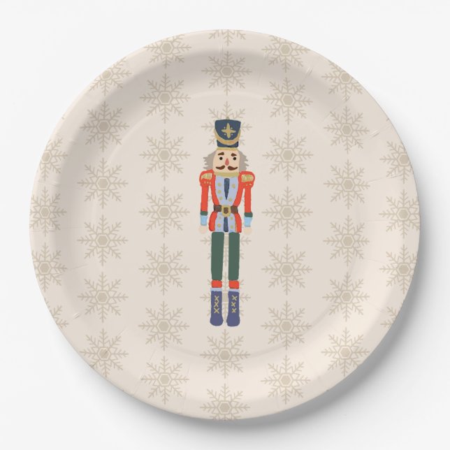 Assiettes En Carton Modèle de flocon de noix de Noël  (Devant)