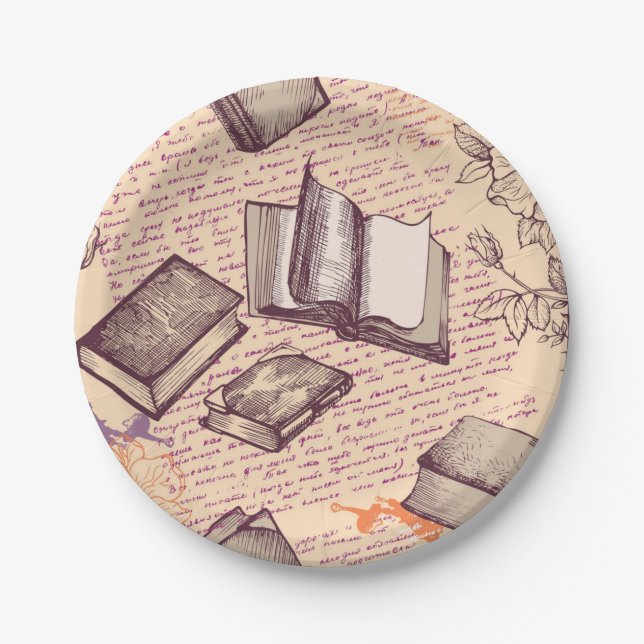 Assiettes En Carton Modèle de livre (Devant)