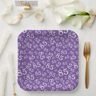 Assiettes En Carton Modèle de nombre aléatoire de la 85e fête violet/b