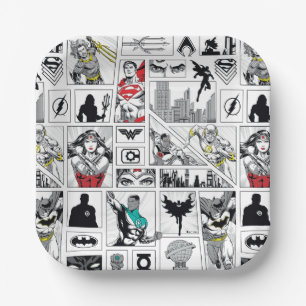 Assiettes En Carton Modèle de panneau héroïque de la Ligue de justice