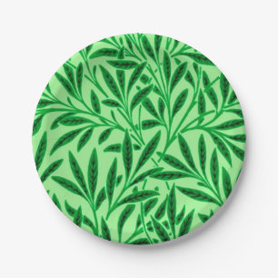 Assiettes En Carton Modèle de saule de William Morris, vert jade clair