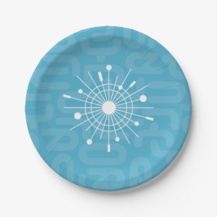 Assiettes En Carton Modèle de style moderne du milieu du siècle, motif