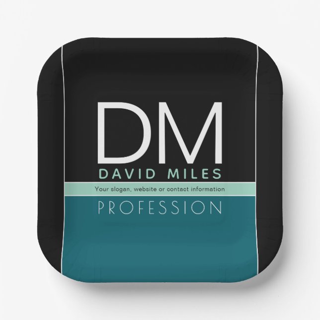 Assiettes En Carton Modèle d'entreprise moderne | Toutes les couleurs  (Recto)