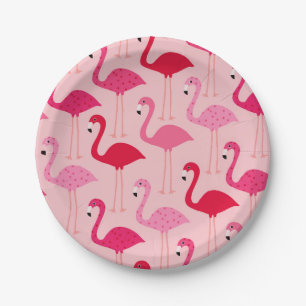 Assiettes En Carton Modèle Flamingo rose Fille mignonne