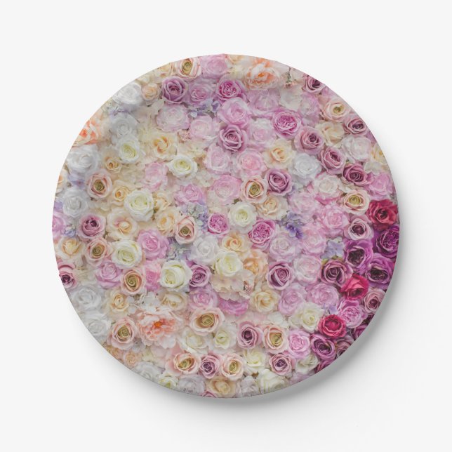Assiettes En Carton Modèle floral (Devant)