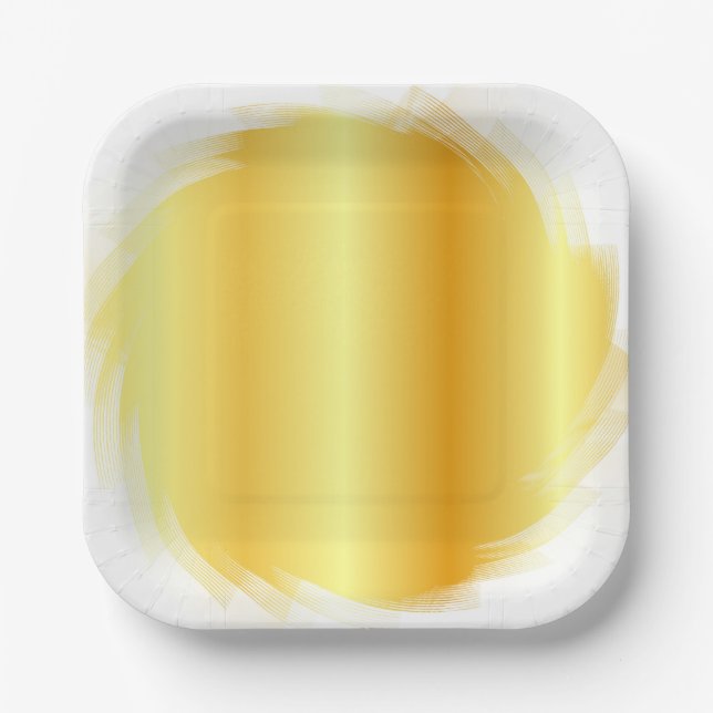 Assiettes En Carton Modèle Or Regard Branché Élégant Glamour (Recto)