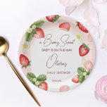 Assiettes En Carton Modèle sucré baby shower fraise<br><div class="desc">Baby shower fraise fraises fraises fraises fleur fleurs arche moderne baby shower personnalisable vaisselle modèle plaques de papier</div>