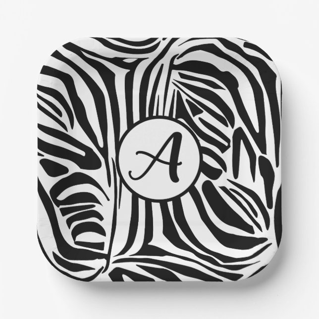 Assiettes En Carton Modèle Zebra (Recto)