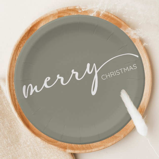 Assiettes En Carton Modern Christmas (Modern Merry Christmas Holiday Paper Plate)