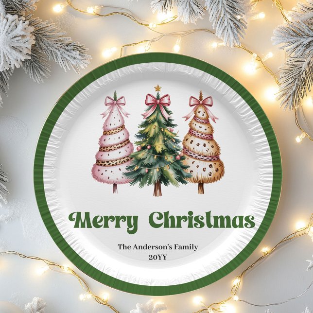 Assiettes En Carton Modern Leopard Christmas Tree Personalized Paper  (Modern Leopard Christmas Tree Personalized Paper Plates)
