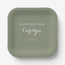 Modern Minimalist Sage Green Birthday