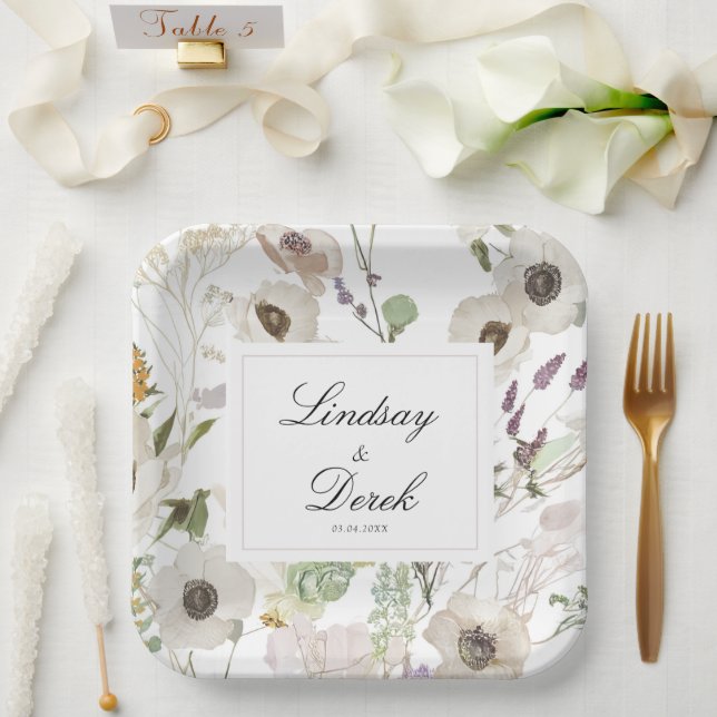 Assiettes En Carton  Modern Spring Wedding Welcome (Mariage)