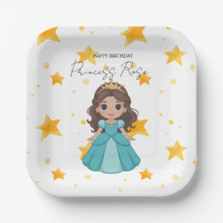 Assiettes En Carton Modern Star and Disney Princess Birthday