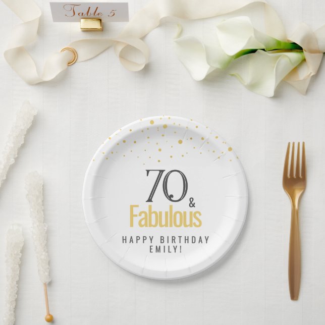 Assiettes En Carton Moderne 70 et Fabuleux anniversaire (Mariage)